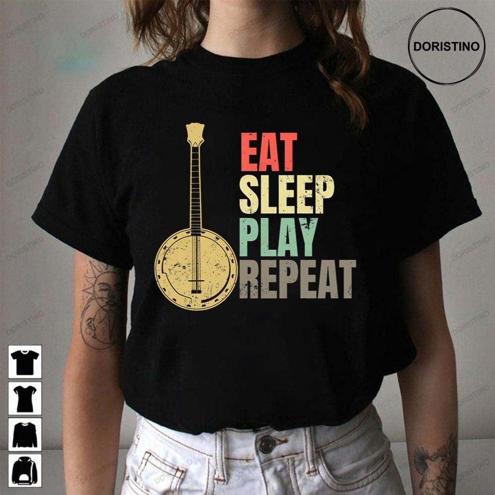 Vintage Banjo Eat Sleep Repeat Awesome Shirts
